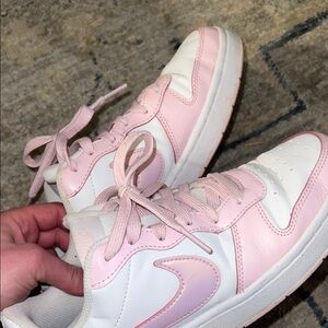 Nike Women's Pink and White Sneakers